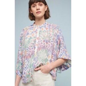 Anthropologie Maeve Ikat Brynna Dolman Sleeve Blouse